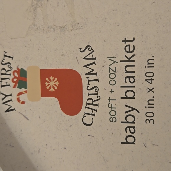 NWT--Baby's First Christmas White Blanket - Picture 3 of 4